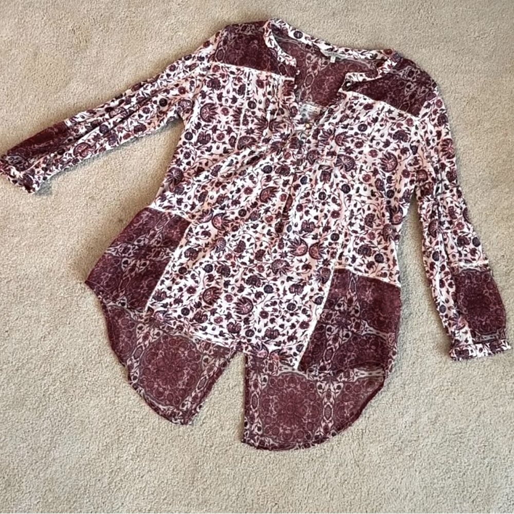 Lucky Brand Boho Sheer Top